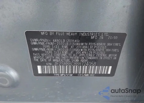 2011 Subaru Forester 2.5X z USA, uszkodzony, nr VIN JF2SHBBC8BH724058